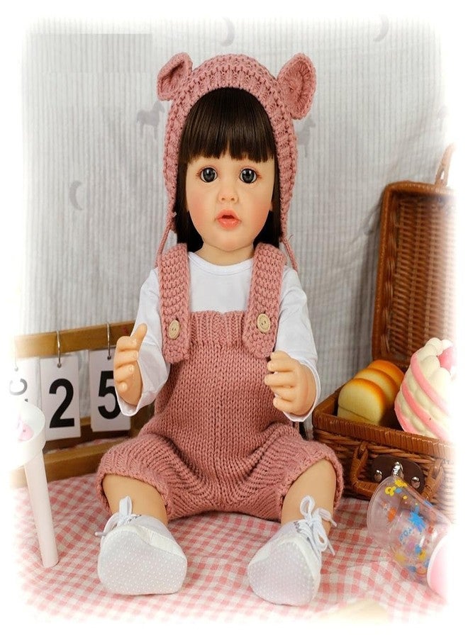 RABJET دمية طفلة واقعية من السيليكون من رابجيت، طولها 55 سم، للبنات | ملمس ناعم، أصوات بكاء وضحك، مستشعر حركة | فستان وأحذية وإكسسوارات مصنوعة يدويًا | دمية واقعية للأطفال كهدية عيد ميلاد - Image 3